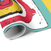 Helles Poster im Stil der Pop-Kunst mit Bild oder Geschenkpapier (Rolleneckpunkt)