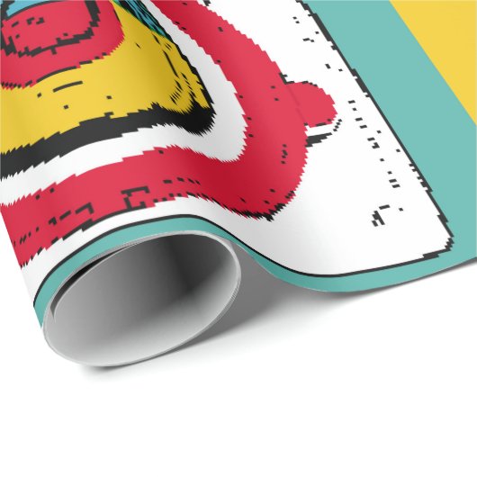 Helles Poster im Stil der Pop-Kunst mit Bild oder Geschenkpapier (Rolleneckpunkt)