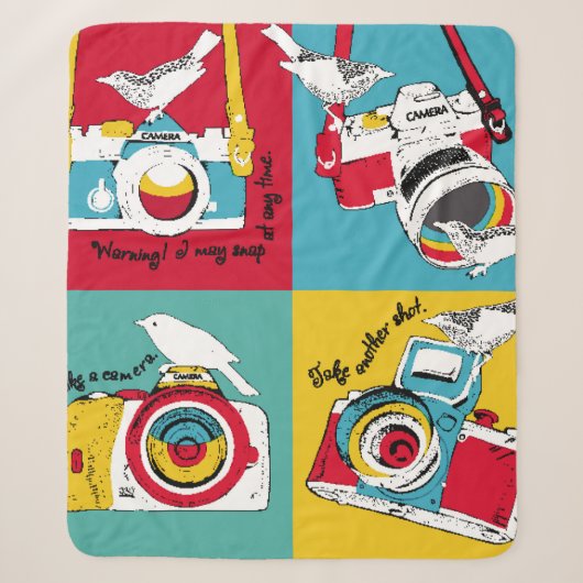 Helles Poster im Stil der Pop-Kunst mit Bild oder Sherpadecke (Vorderseite)