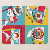 Helles Poster im Stil der Pop-Kunst mit Bild oder Sherpadecke (Vorderseite (Horizontal))