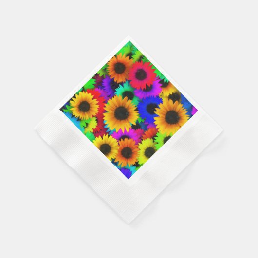 Helles Psychedelic Blume Child Hippy Muster Serviette (Ecke)