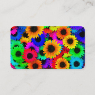Helles psychedelisches Blumen-Kinderhippy-Muster Visitenkarte