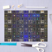 Helles psychedelisches Muster Gewebe - Blau Seidenpapier (Handwerk)