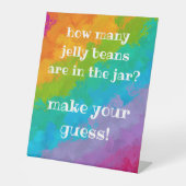 Helles Rainbow Birthday Party Jelly Bean Game Sign Sockelschild (Vorderseite)