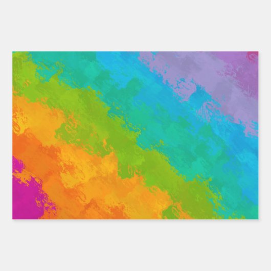 Helles Rainbow Birthday Wrapping Paper Geschenkpapier Set (Vorderseite 3)