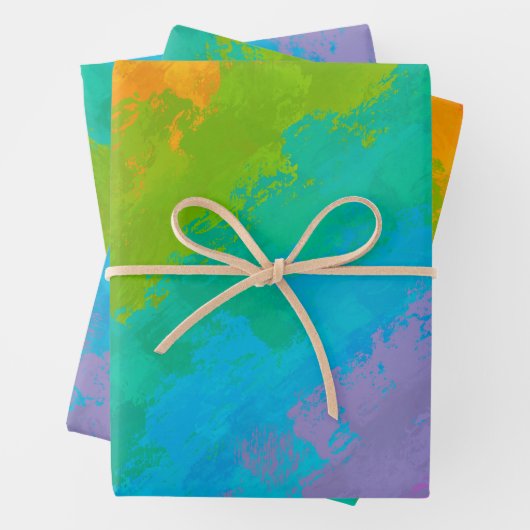 Helles Rainbow Birthday Wrapping Paper Geschenkpapier Set (Beispiel)