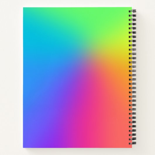 Helles Rainbow Gradient Sketchbook Notizblock (Rückseite)
