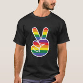 Helles Rainbow Pride Peace Sign T-Shirt (Vorderseite)