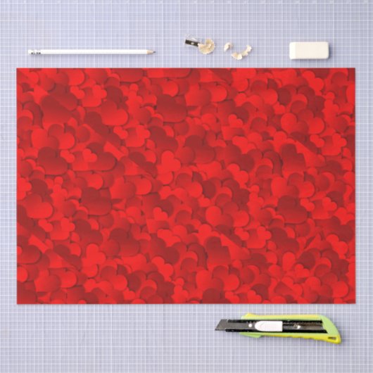 Helles Red-Burgund Herz Valentine Tissue Seidenpapier (Handwerk)