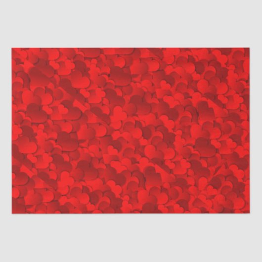 Helles Red-Burgund Herz Valentine Tissue Seidenpapier (Vorderseite)