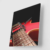 Helles Red Electric Gitarren-Foto Quadratische Wanduhr (Winkel)