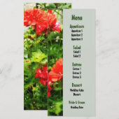 Helles Red Geraniums Wedding Menu Menükarte (Vorne/Hinten)
