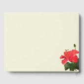 Helles Red Hibiskus Blume Gästebuch (Rückseite)