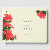 Helles Red Hibiskus Blume Gästebuch (Vorderseite)