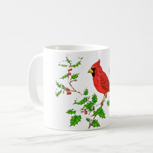 Helles Red Holiday Kardinal Kaffeetasse (Vorderseite Links)
