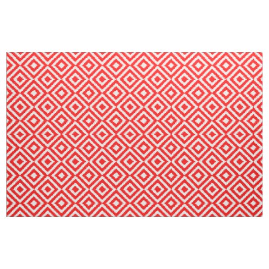 Helles Red Ikat Diamond Squares Mosaikkunstmuster Stoff (Fat Quarter (45,7 x 55,9 cm))