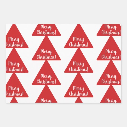 Helles Red MerChristmas Modernes Muster Geschenkpapier Set (Vorderseite 3)
