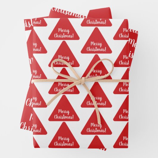 Helles Red MerChristmas Modernes Muster Geschenkpapier Set (Beispiel)