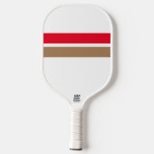 Helles Red Mocha Racing Stripes Weiß Hintergrund Pickleball Schläger (Rückseite)