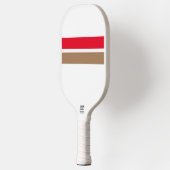 Helles Red Mocha Racing Stripes Weiß Hintergrund Pickleball Schläger (Links)