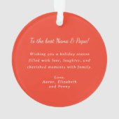 Helles Red Poinsettia und Grünes Weihnachtsfest Fo Ornament (Rückseite)