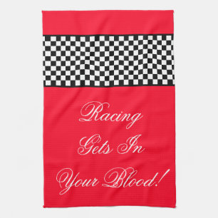 Helles Red Racing Theme Shop Geschirrtuch