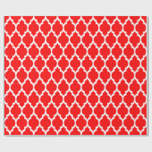 Helles Red White XL marokkanisches Quatrefolie #4 Geschenkpapier (Flach)