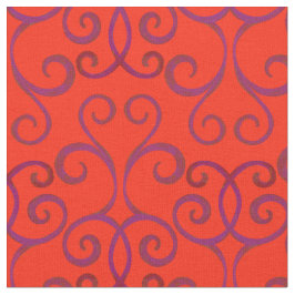 Helles Red Wirbel Damask Weihnachtsmuster Elegant Stoff