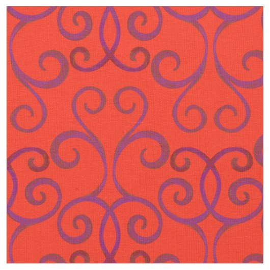 Helles Red Wirbel Damask Weihnachtsmuster Elegant Stoff (Nahaufnahme)