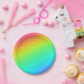 Helles Regenbogen-Design "Hartglas" Pappteller (Party)