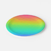 Helles Regenbogen-Design "Hartglas" Pappteller (Schrägansicht)