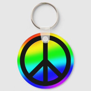 Helles Regenbogen-Friedenssymbol Schlüsselanhänger