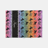 Helles Regenbogen-Glitterpferdeherznamenshufeisen Fleecedecke (Vorderseite (Horizontal))