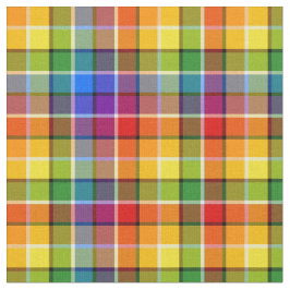 Helles Regenbogen-Kariertes Muster Stoff