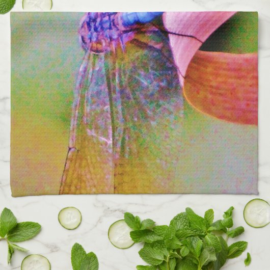 Helles Regenbogen Rosa Libelle Küchentuch (Gefaltet)