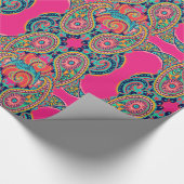 Helles Regenbogen-Rosa Paisley Geschenkpapier (Ecke)
