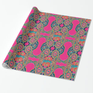 Helles Regenbogen-Rosa Paisley Geschenkpapier