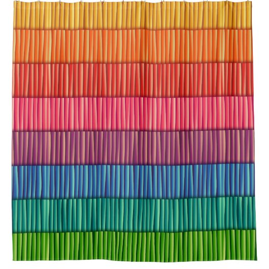 Helles Regenbogen Streifen Duschvorhang (Vorderseite)