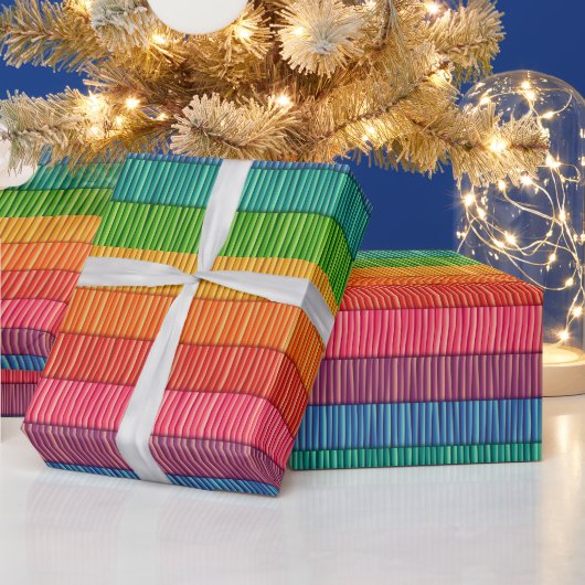 Helles Regenbogen Streifen Muster Geschenkpapier (Feiertage)