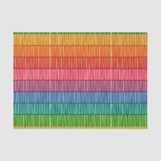 Helles Regenbogen Streifen Seidenpapier (Vorderseite)