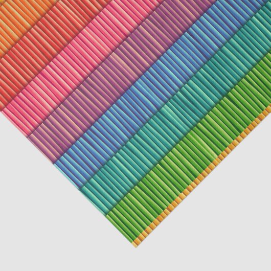 Helles Regenbogen Streifen Seidenpapier (Ausschnitt)