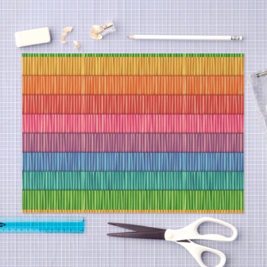 Helles Regenbogen Streifen Seidenpapier (Handwerk)