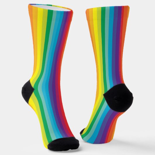 Helles Regenbogen Strickdekorationsstil Socken (Gewinkelt)