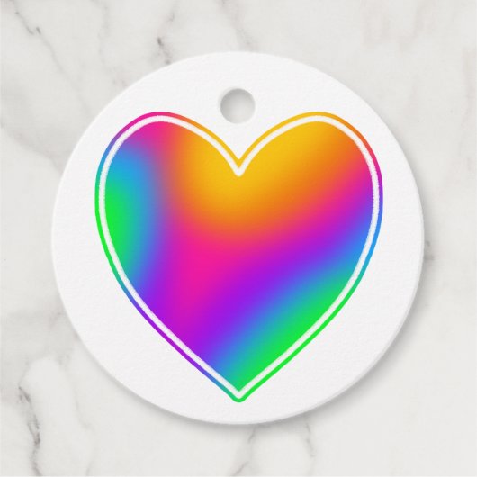 Helles Regenbogenherz Geschenkanhänger (Vorderseite)