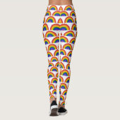 Helles Regenbogenmuster auf weißem LGBTQ-Stolz Leggings (Rückseite)