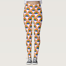 Helles Regenbogenmuster auf weißem LGBTQ-Stolz Leggings