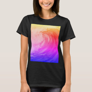 helles Regenbogenposter, das eine schwache Welle z T-Shirt