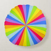Helles Regenbogenrundkissen Rundes Kissen (Vorderseite)
