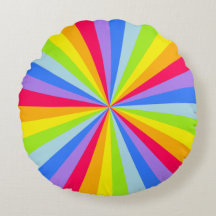Helles Regenbogenrundkissen