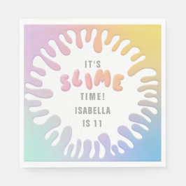 Helles Regenbogenschleim-Party Serviette